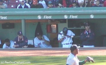 The Red Sox dugout