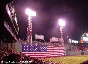Green Monster during the National Anthem