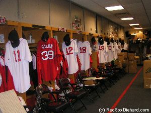 The Red Sox clubhouse