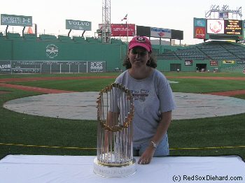 2005 brought with it one of my favorite new hobbies - getting myself photographed with the 2004 World Series trophy as often as possible.
